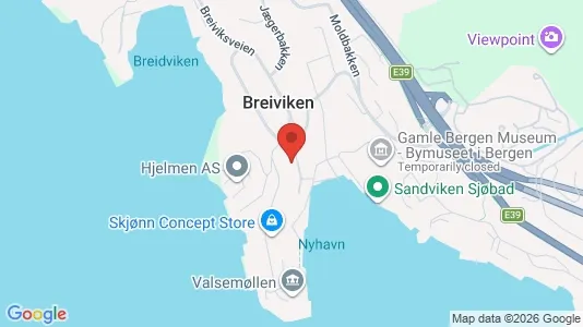 Rooms for rent i Bergen Bergenhus - kort over placeringen