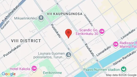Apartments for rent i Turku - kort over placeringen