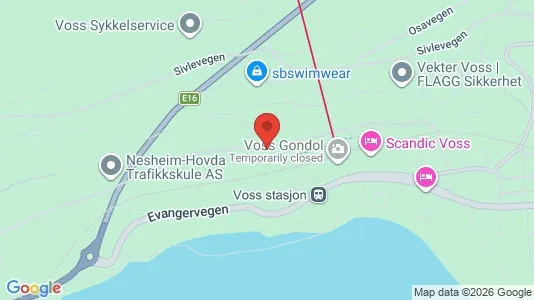 Apartments for rent i Voss - kort over placeringen