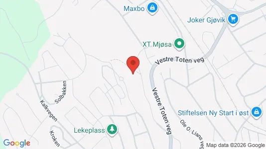 Rooms for rent i Gjøvik - kort over placeringen