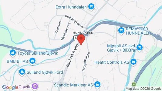 Rooms for rent i Gjøvik - kort over placeringen