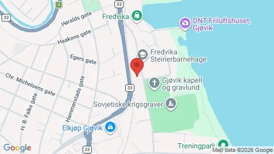 Rooms for rent i Gjøvik - kort over placeringen