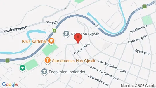 Rooms for rent i Gjøvik - kort over placeringen