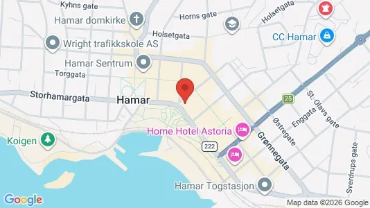 Rooms for rent i Hamar - kort over placeringen