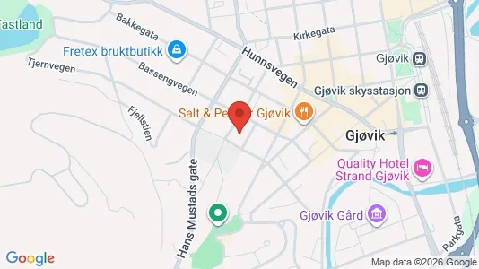 Rooms for rent i Gjøvik - kort over placeringen