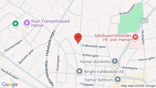 Rooms for rent i Hamar - kort over placeringen