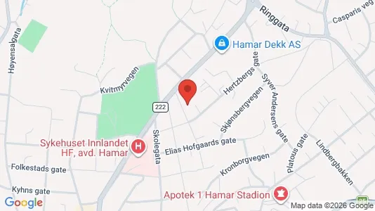 Rooms for rent i Hamar - kort over placeringen
