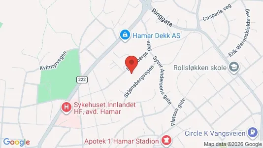 Rooms for rent i Hamar - kort over placeringen