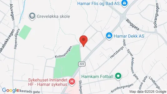 Rooms for rent i Hamar - kort over placeringen
