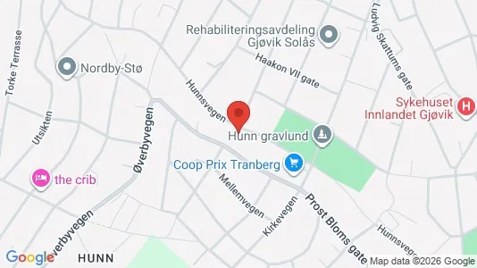 Rooms for rent i Gjøvik - kort over placeringen