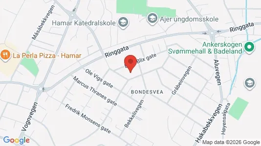 Rooms for rent i Hamar - kort over placeringen