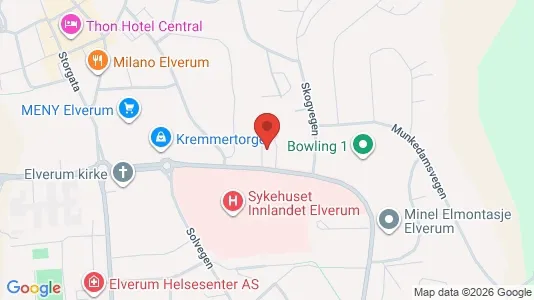 Rooms for rent i Elverum - kort over placeringen