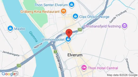 Rooms for rent i Elverum - kort over placeringen