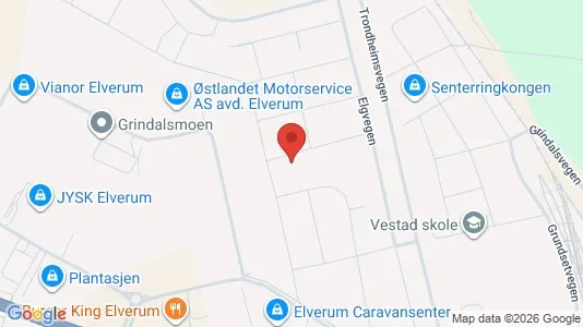 Rooms for rent i Elverum - kort over placeringen