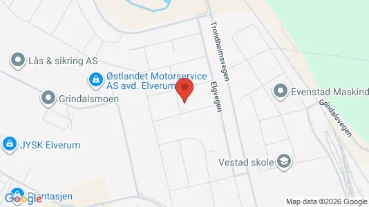 Rooms for rent i Elverum - kort over placeringen