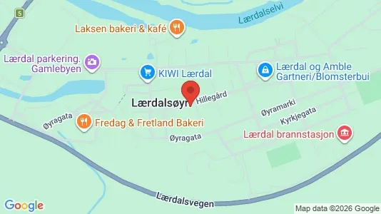 Apartments for rent i Lærdal - kort over placeringen