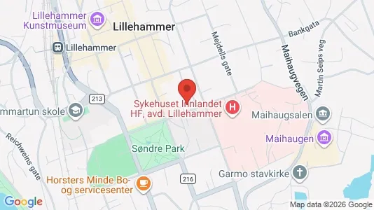 Apartments for rent i Lillehammer - kort over placeringen