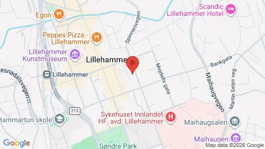 Apartments for rent i Lillehammer - kort over placeringen