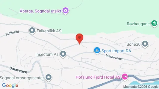 Apartments for rent i Sogndal - kort over placeringen