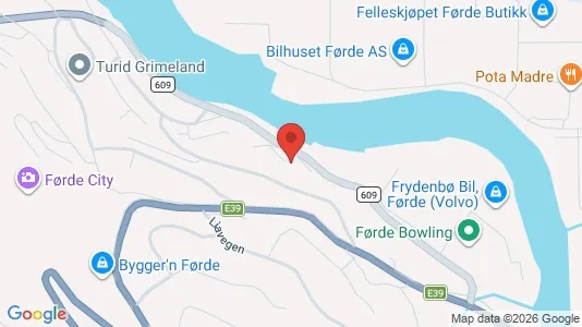 Rooms for rent i Førde - kort over placeringen