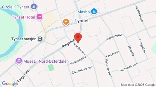 Apartments for rent i Tynset - kort over placeringen