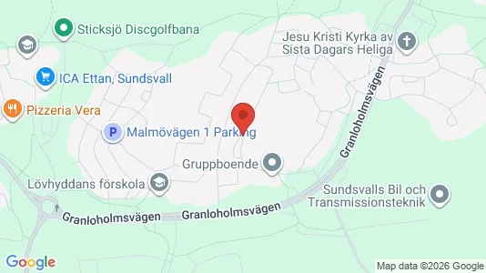 Apartments for rent i Sundsvall - kort over placeringen