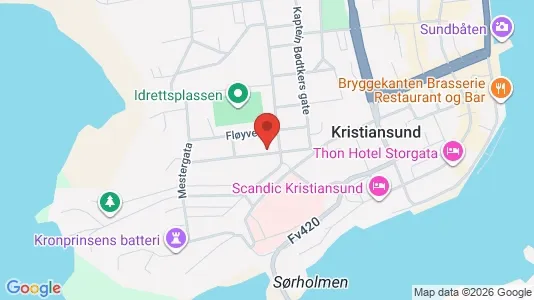 Rooms for rent i Kristiansund - kort over placeringen