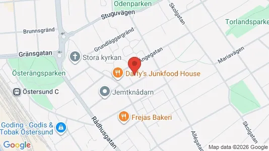 Apartments for rent i Östersund - kort over placeringen