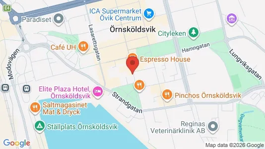 Apartments for rent i Örnsköldsvik - kort over placeringen