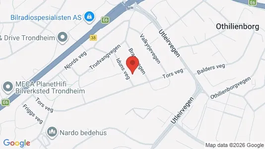Rooms for rent i Trondheim Lerkendal - kort over placeringen
