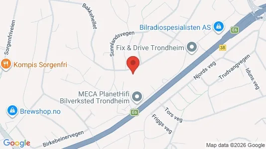 Rooms for rent i Trondheim Lerkendal - kort over placeringen
