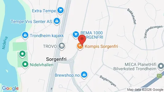Apartments for rent i Trondheim Lerkendal - kort over placeringen