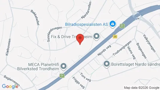 Rooms for rent i Trondheim Lerkendal - kort over placeringen
