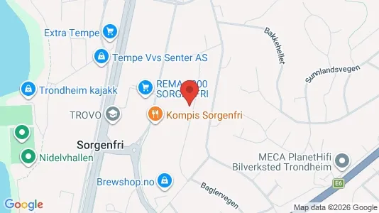 Rooms for rent i Trondheim Lerkendal - kort over placeringen