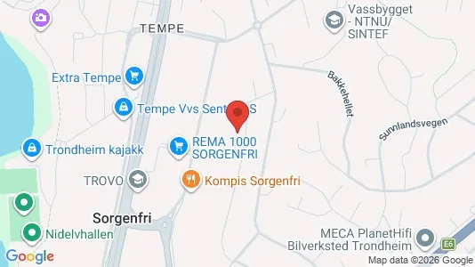 Rooms for rent i Trondheim Lerkendal - kort over placeringen