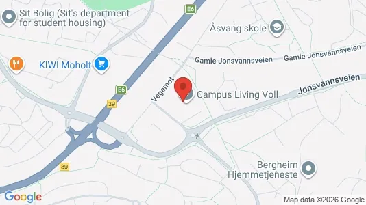Rooms for rent i Trondheim Lerkendal - kort over placeringen