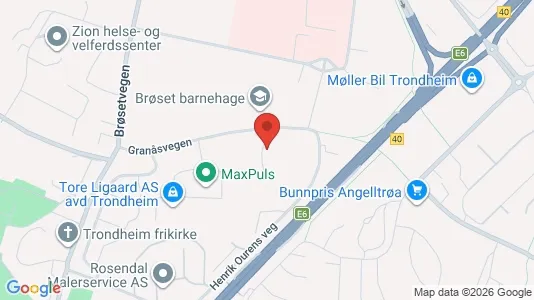 Rooms for rent i Trondheim Lerkendal - kort over placeringen