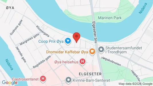Rooms for rent i Trondheim Midtbyen - kort over placeringen