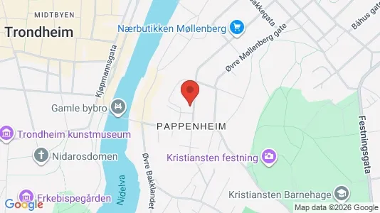 Rooms for rent i Trondheim Østbyen - kort over placeringen