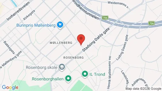 Apartments for rent i Trondheim Østbyen - kort over placeringen