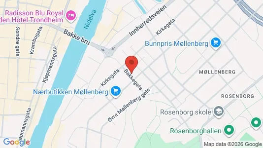 Rooms for rent i Trondheim Østbyen - kort over placeringen