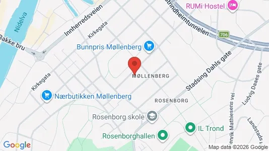 Apartments for rent i Trondheim Østbyen - kort over placeringen