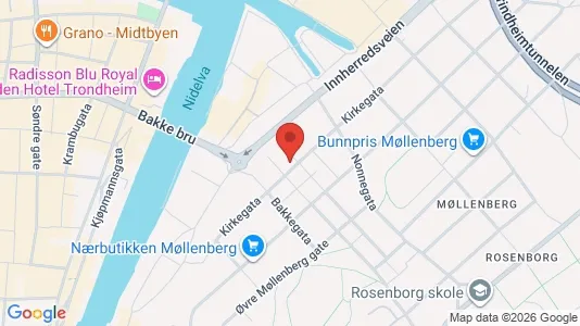 Apartments for rent i Trondheim Østbyen - kort over placeringen
