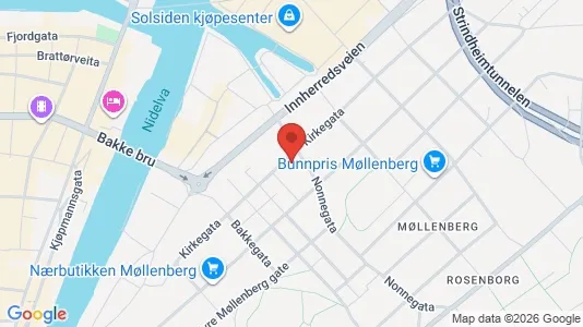 Apartments for rent i Trondheim Østbyen - kort over placeringen