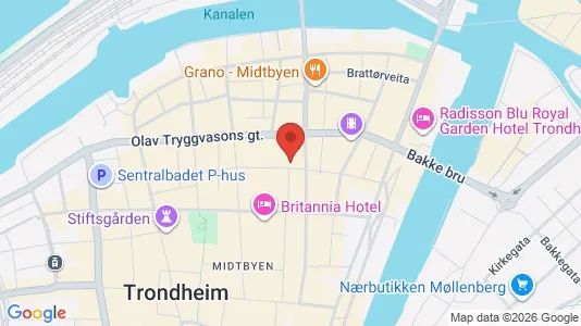 Apartments for rent i Trondheim Midtbyen - kort over placeringen