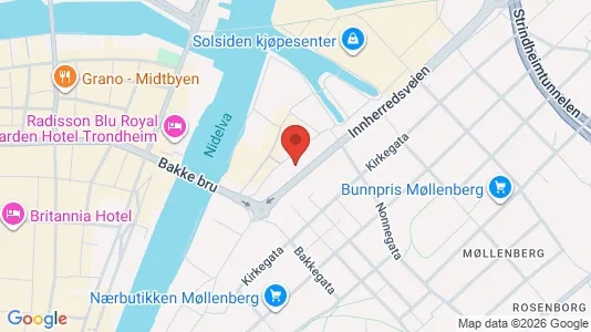 Apartments for rent i Trondheim Østbyen - kort over placeringen