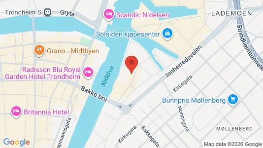 Rooms for rent i Trondheim Østbyen - kort over placeringen