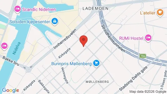 Apartments for rent i Trondheim Østbyen - kort over placeringen