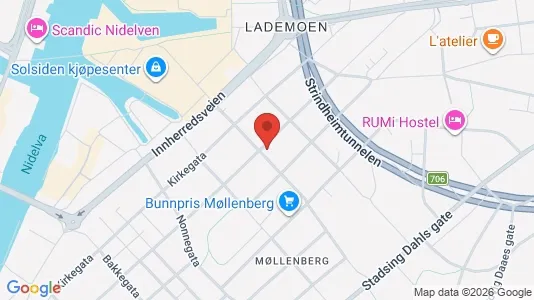 Apartments for rent i Trondheim Østbyen - kort over placeringen