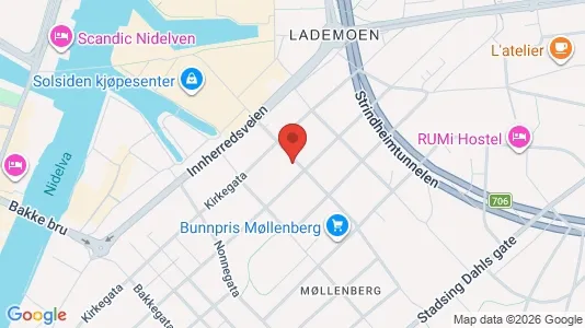 Apartments for rent i Trondheim Østbyen - kort over placeringen